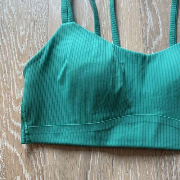 lululemon Like A Cloud Ribbed Bra Light Support Teal Sz4 - Picture 2 of 8